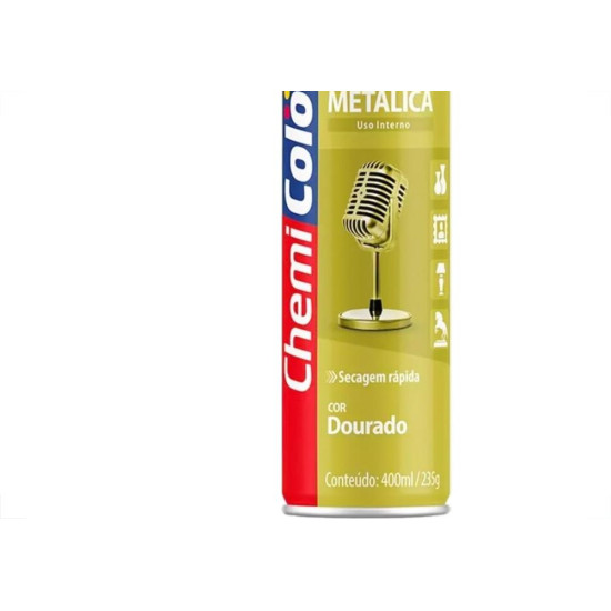 Spray Chemicolor Metalico Ouro 400Ml/235G. Spray Chemicolor Metalico Ouro 400Ml/235G.