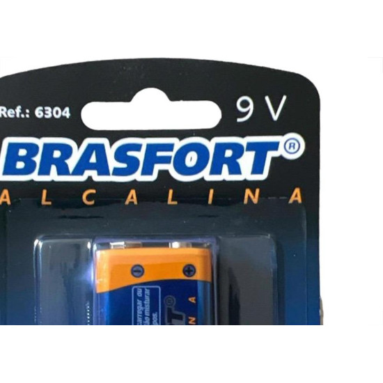 Pilha Brasfort Alcalina Bateria 9V. Cartela Com 1 Peca - 6304