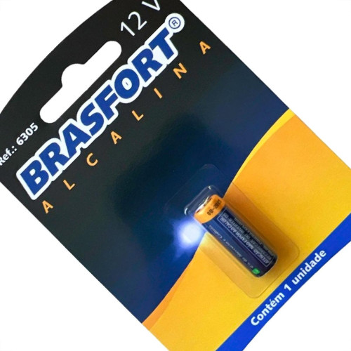 Pilha Brasfort Alcalina 23A. Para Controle 12V. Cartela Com 5 Pecas - 6305