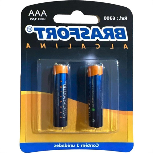 Pilha Brasfort Alcalina Aaa Palito Cartela Com 02 Pecas 6300 Pilha Brasfort Alcalina Aaa Palito Cartela Com 02 Pecas 6300