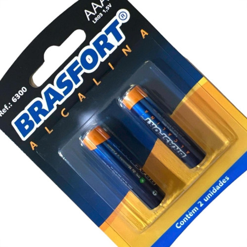 Pilha Brasfort Alcalina Aaa Palito Cartela Com 02 Pecas 6300 Pilha Brasfort Alcalina Aaa Palito Cartela Com 02 Pecas 6300