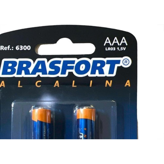 Pilha Brasfort Alcalina Aaa Palito Cartela Com 02 Pecas 6300 Pilha Brasfort Alcalina Aaa Palito Cartela Com 02 Pecas 6300
