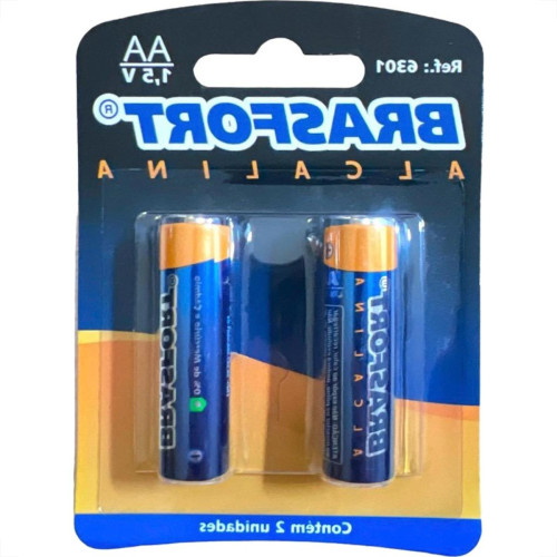 Pilha Brasfort Alcalina Aa Pequena Cartela Com 02 Pecas 6301 - Kit C/12 Cartelas Pilha Brasfort Alcalina Aa Pequena Cartela Com 02 Pecas 6301 - Kit C/12 Cartelas
