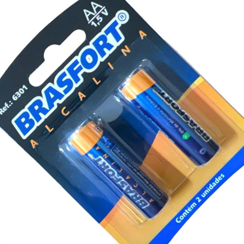 Pilha Brasfort Alcalina Aa Pequena Cartela Com 02 Pecas 6301 - Kit C/12 Cartelas Pilha Brasfort Alcalina Aa Pequena Cartela Com 02 Pecas 6301 - Kit C/12 Cartelas