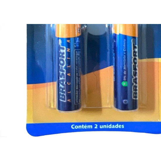Pilha Brasfort Alcalina Aa Pequena Cartela Com 02 Pecas 6301 - Kit C/12 Cartelas Pilha Brasfort Alcalina Aa Pequena Cartela Com 02 Pecas 6301 - Kit C/12 Cartelas