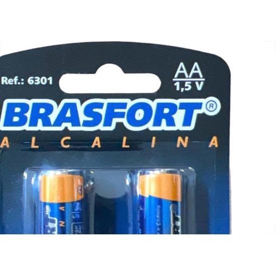 Pilha Brasfort Alcalina Aa Pequena Cartela Com 02 Pecas 6301 - Kit C/12 Cartelas Pilha Brasfort Alcalina Aa Pequena Cartela Com 02 Pecas 6301 - Kit C/12 Cartelas