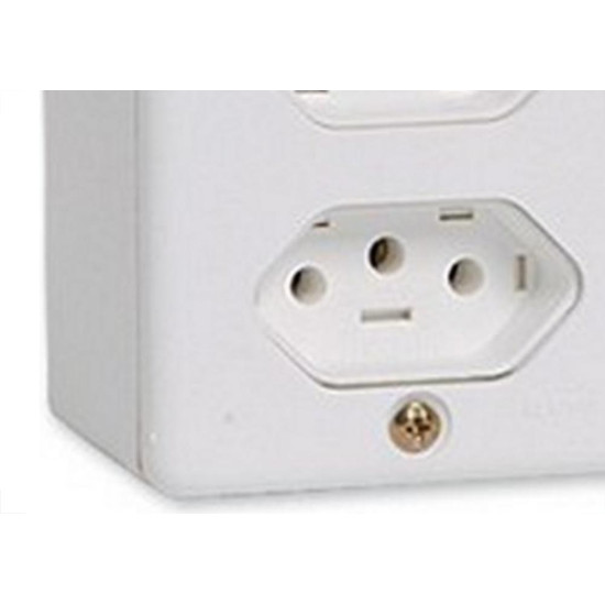 Sistema Box Ilumi 2 Tomadas 2 Polos+Terra 10A. Branco - 63120 Sistema Box Ilumi 2 Tomadas 2 Polos+Terra 10A. Branco - 63120