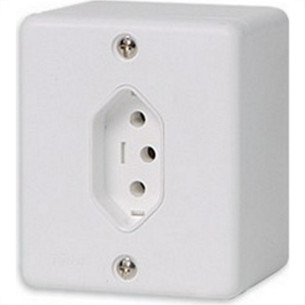Sistema Box Ilumi 1 Tomada 2 Polos+Terra 10A. Branco - 63140