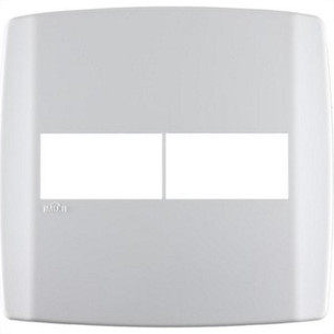 Placa Conjunto Modular Slim 4X4 - 1 Modulo + 1Modulo Separados Horizontais Branca 8306