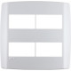 Placa Conjunto Modular Slim 4X4 - 2 Modulos + 2 Modulos Separados Branca 8307 Placa Conjunto Modular Slim 4X4 - 2 Modulos + 2 Modulos Separados Branca 8307