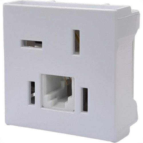 Modulo Ilumi Slim Tomada Telebras + Rj11 Branco - 8165 Modulo Ilumi Slim Tomada Telebras + Rj11 Branco - 8165