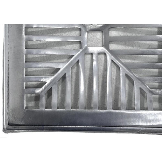 Grelha De Aluminio Com Porta Grelha Concava 20X20Cm Grelha De Aluminio Com Porta Grelha Concava 20X20Cm