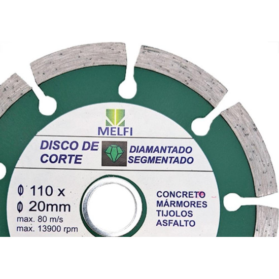 Disco Diamantado Melfi Segmentado Seco 110Mm X 20Mm - 10702 Disco Diamantado Melfi Segmentado Seco 110Mm X 20Mm - 10702