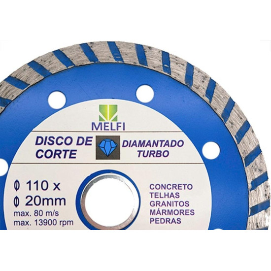 Disco Diamantado Melfi Turbo Seco 110Mm X 20Mm - 10703 Disco Diamantado Melfi Turbo Seco 110Mm X 20Mm - 10703