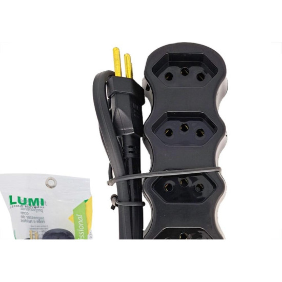 Filtro Linha Ilumi 4 Tomadas Com Teste De Tensao 127/220V. E Chave Disjuntora Cabo Pp 3X075Mm Preto - 34013 Filtro Linha Ilumi 4 Tomadas Com Teste De Tensao 127/220V. E Chave Disjuntora Cabo Pp 3X075Mm Preto - 34013