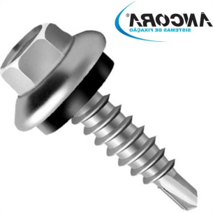 Parafuso Auto Brocante Sextavado Com Arruela Ancora 12 X1.1/2'' - Kit C/2 Cartelas
