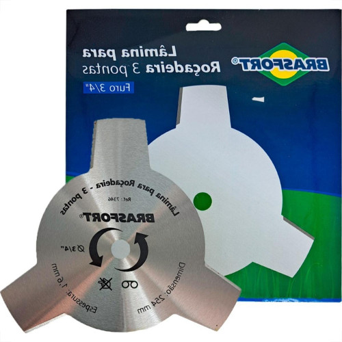 Lamina Para Rocadeira 3 Pontas Brasfort Furo 3/4'' Lamina Para Rocadeira 3 Pontas Brasfort Furo 3/4''