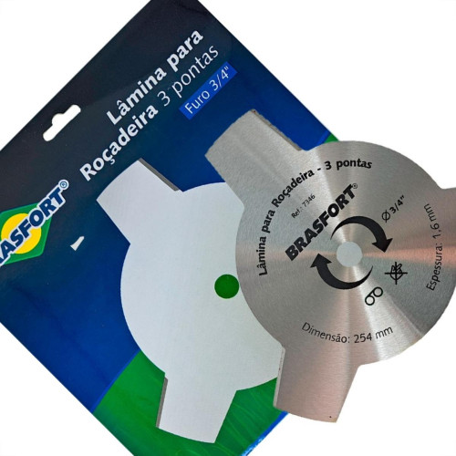 Lamina Para Rocadeira 3 Pontas Brasfort Furo 3/4'' Lamina Para Rocadeira 3 Pontas Brasfort Furo 3/4''