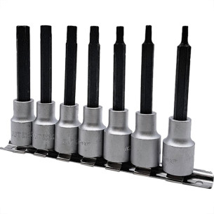 Kit Waft Soquete Bits Torx Longo 1/2''Cromo Vanadio Com 7 Pecas 6346