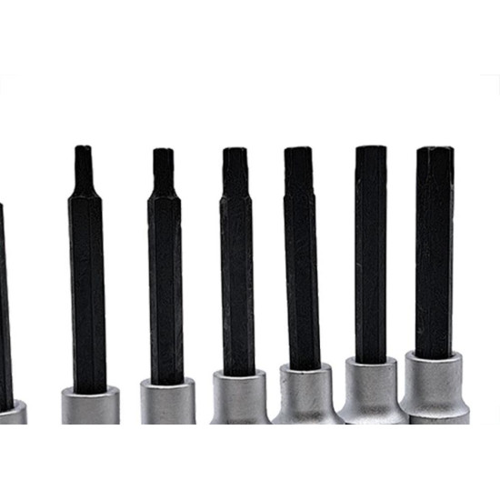 Kit Waft Soquete Bits Torx Longo 1/2''Cromo Vanadio Com 7 Pecas 6346