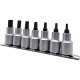 Kit Waft Soquete Bits Torx Curto 1/2''Cromo Vanadio Com 7 Pecas 6345