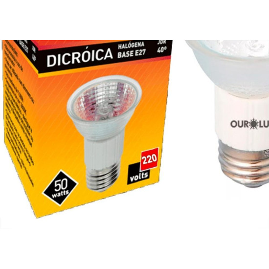 Lampada Dicroica Ourolux 50Wx220V. 2800K E-27