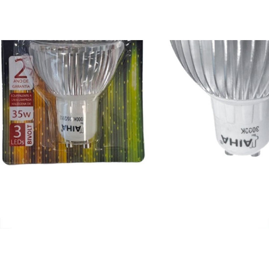 Lampada Dicroica Led Aiha 4W. Gu-10 Bivolt Amarela 3000K Lampada Dicroica Led Aiha 4W. Gu-10 Bivolt Amarela 3000K