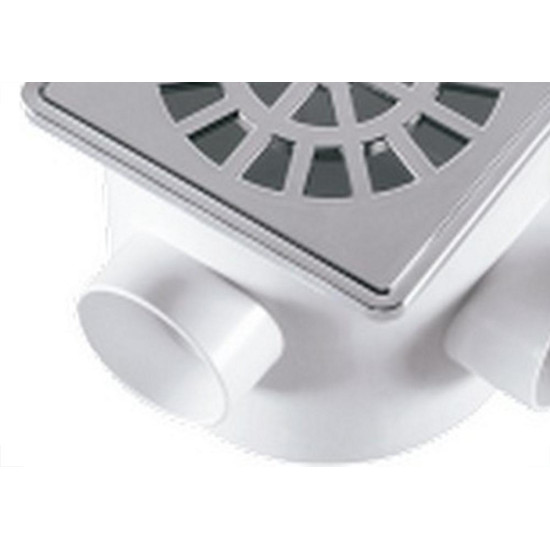 Caixa Sifonada Herc 100X100X50 Quadrada Cromada 5259