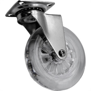 Rodizio Silicone Soprano Base Giratoria Sem Trava 100Mm