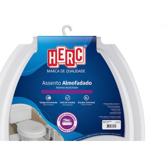 Assento Sanitario Almofadado Herc Cinza Claro