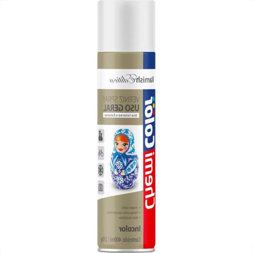 Spray Chemicolor Verniz Incolor Brilhante 400Ml/250G. Spray Chemicolor Verniz Incolor Brilhante 400Ml/250G.