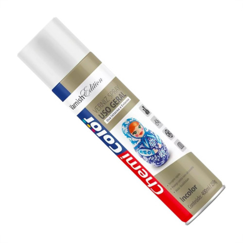 Spray Chemicolor Verniz Incolor Brilhante 400Ml/250G. Spray Chemicolor Verniz Incolor Brilhante 400Ml/250G.