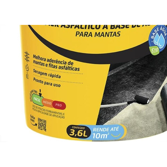 Primer Asfaltico Otto Vedacit Base De Agua Para Mantas 3,6 L Primer Asfaltico Otto Vedacit Base De Agua Para Mantas 3,6 L