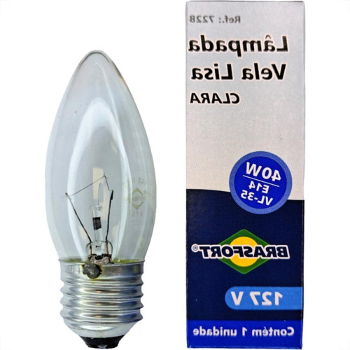 Lampada Vela Lisa Brasfort 40Wx127V. Clara - Kit C/10 Pecas Lampada Vela Lisa Brasfort 40Wx127V. Clara - Kit C/10 Pecas