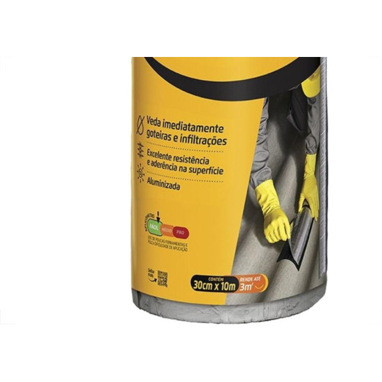 Fita Multiuso Otto Vedacit Autoadesiva 30Cm X 10M Fita Multiuso Otto Vedacit Autoadesiva 30Cm X 10M