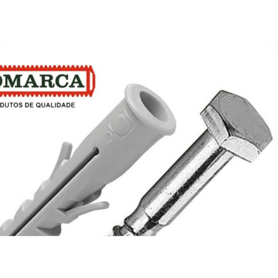 Parafuso Com Bucha 8 Cabeca Sextavada Pacote Com 100 Pecas Jomarca (3/16X45) Parafuso Com Bucha 8 Cabeca Sextavada Pacote Com 100 Pecas Jomarca (3/16X45)