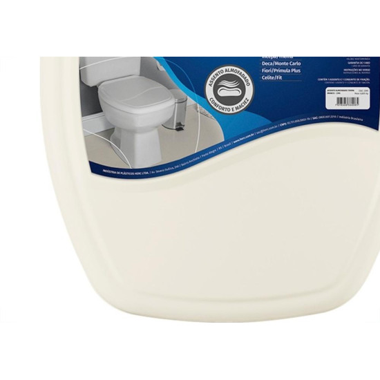 Assento Sanitario Almofadado Herc Retangular Bege 2397