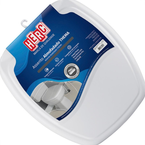 Assento Sanitario Almofadado Herc Retangular Cinza 2396