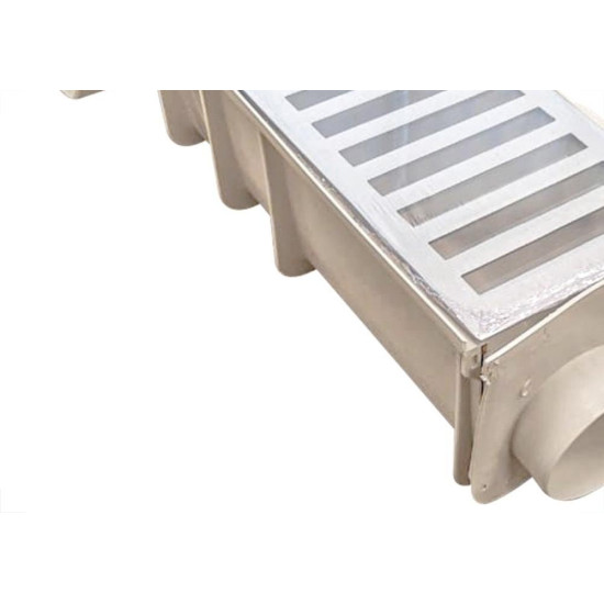 Grelha De Aluminio Com Caixa Coletora Pvc 15X 50Cm