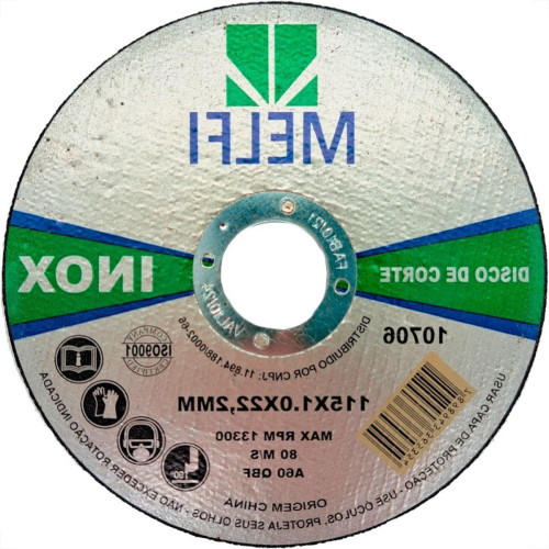 Disco Aco Inox Melfi 115Mmx1,0Mmx22,2Mm - 10706 Disco Aco Inox Melfi 115Mmx1,0Mmx22,2Mm - 10706