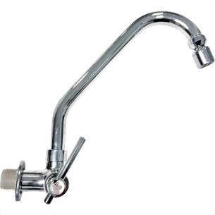 Torneira Bica Movel Pia Parede Metal Unifix - C-90 - 1/4 Volta - 2158 Cromada