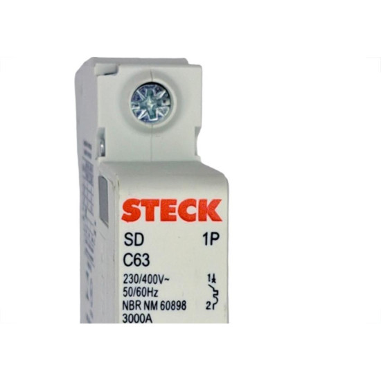 Kit C/4 - Disjuntor Steck ''Din'' Unipolar 63A. C Kit C/4 - Disjuntor Steck ''Din'' Unipolar 63A. C