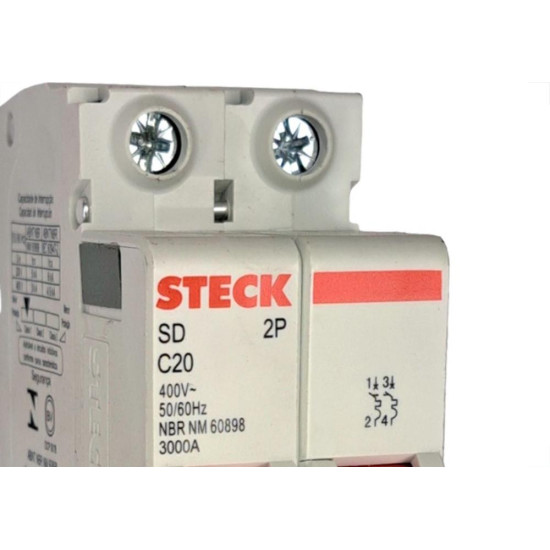 Disjuntor Steck ''Din'' Bipolar 20A. C