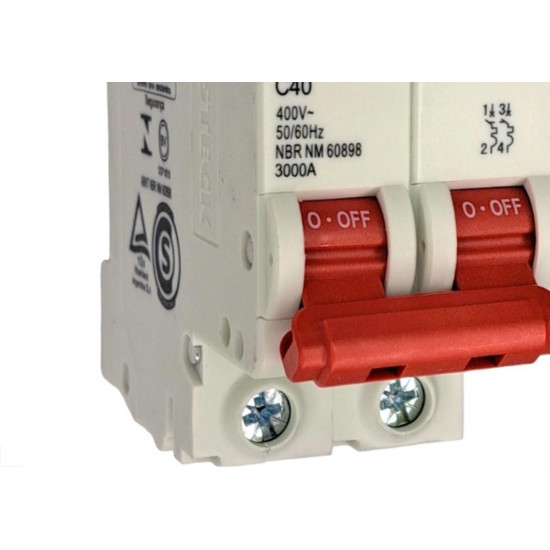 Kit C/5 - Disjuntor Steck ''Din'' Bipolar 40A. C