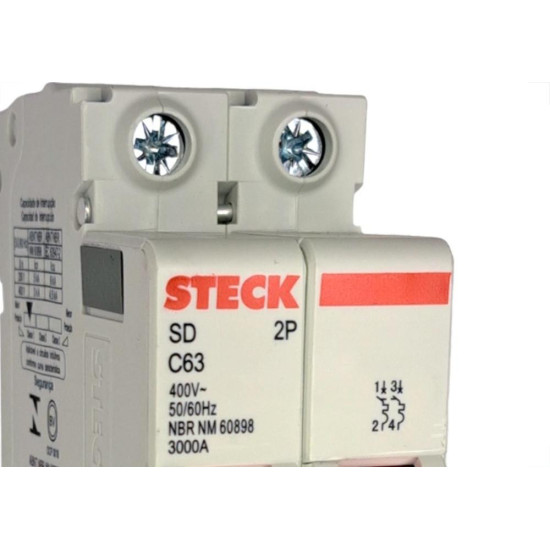 Disjuntor Steck ''Din'' Bipolar 63A. C