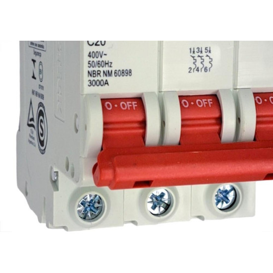 Disjuntor Steck ''Din'' Tripolar 20A. C