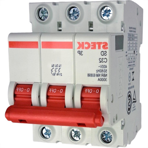 Disjuntor Steck ''Din'' Tripolar 32A. C