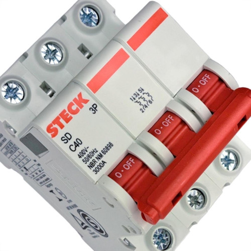 Kit C/2 - Disjuntor Steck ''Din'' Tripolar 40A. C Kit C/2 - Disjuntor Steck ''Din'' Tripolar 40A. C