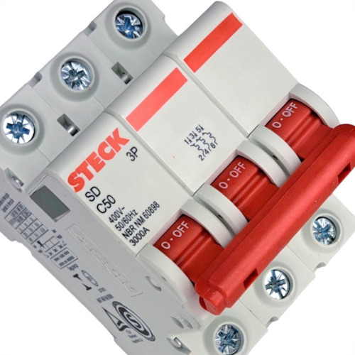Disjuntor Steck ''Din'' Tripolar 50A. C