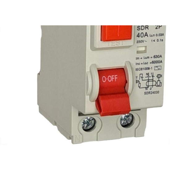 Dispositivo Dr ''Fuga'' Steck - 2 Polos 40A. - Sdr24030